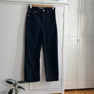 Madewell slim-wide leg black jeans lunar wash